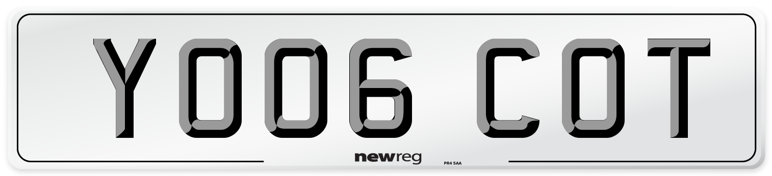 YO06 COT Number Plate from New Reg